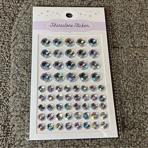 Rhinestone Decoration Sticker Crystal Gem 3D Cabochon Silver Iridescent Sparkly